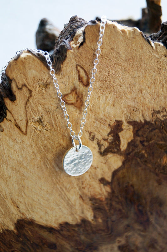 Sterling Silver Small Moon Necklace ~ minimal, modern, delicate, bridesmaid, wedding, moon, lunar, cosmos, astrology, astronomy