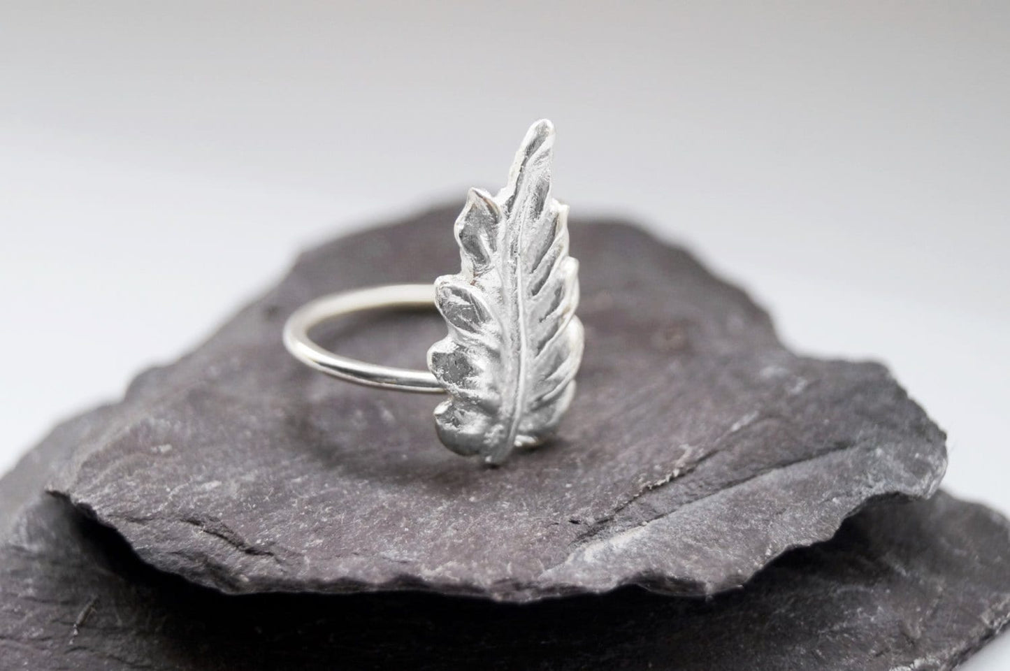 Recycled Sterling Silver Autumn Leaf Ring ~ statement ring, nature, minimal