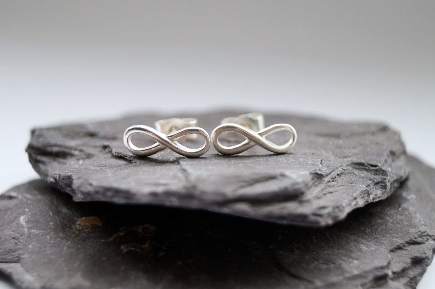 Infinity Sterling Silver Earrings ~ friendship, best friends, love, eternity, minimal, studs