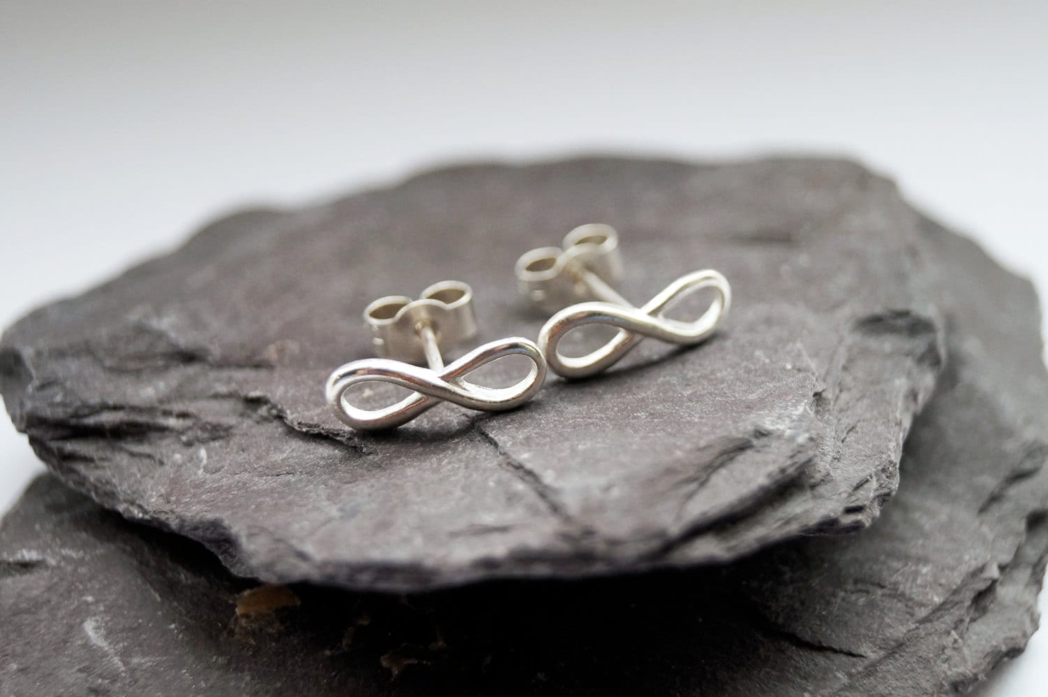 Infinity Sterling Silver Earrings ~ friendship, best friends, love, eternity, minimal, studs