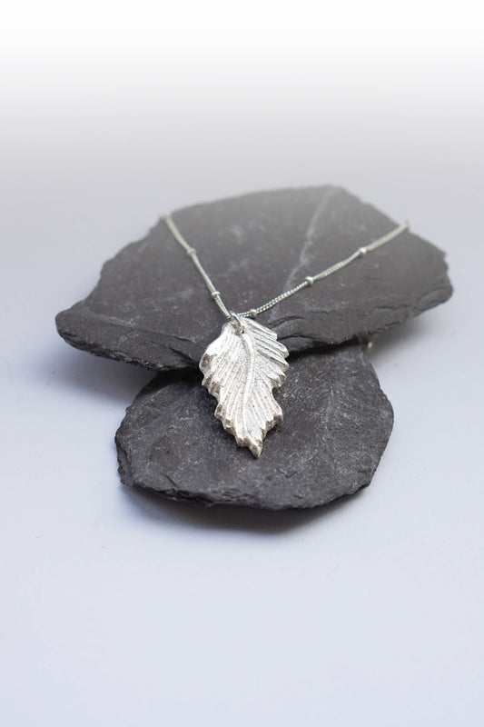 Autumn Leaf II Fine Silver Necklace ~ sterling silver, nature, statement necklace, leaves, botanical, natural, flowers, recycled