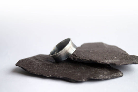 Recycled Sterling Silver Ombré Wide Band Ring ~ unisex, men's ring, women's ring, oxidised, statement ring, ombre,