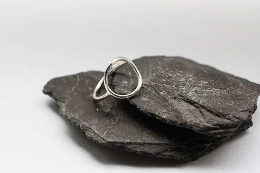 Recycled Sterling Silver Minimal Circle Ring ~ statement ring, unique, geometric, gift, modern, minimalist