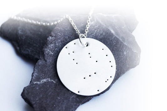 Large Sterling Silver Personalised Constellation Necklace ~ stars, space, cosmos, , space, stamped, statement, zodiac, star sign, name