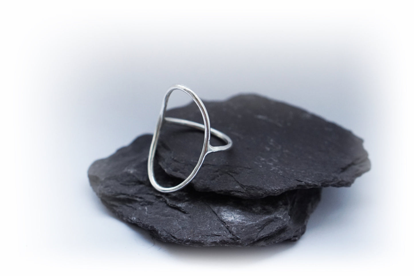 Recycled Sterling Silver Minimal Oval Ring ~ statement ring, unique, geometric, gift, modern, minimalist, circle