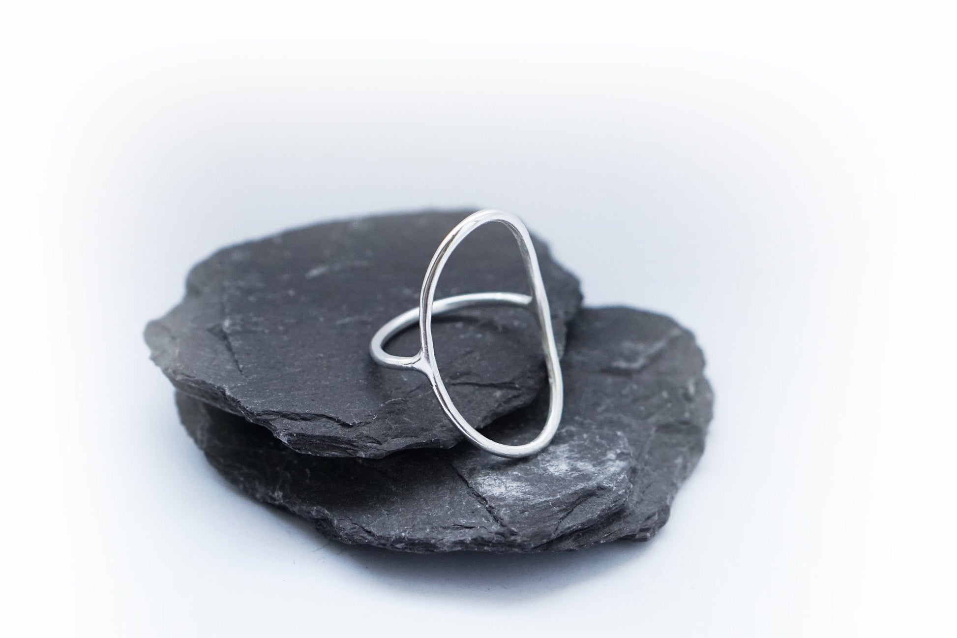 Recycled Sterling Silver Minimal Oval Ring ~ statement ring, unique, geometric, gift, modern, minimalist, circle