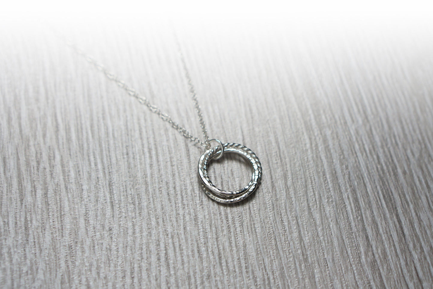 Triple Interlocking Bands Recycled Sterling Silver Necklace ~ minimal, bridesmaid, wedding, rolling rings, fidget necklace