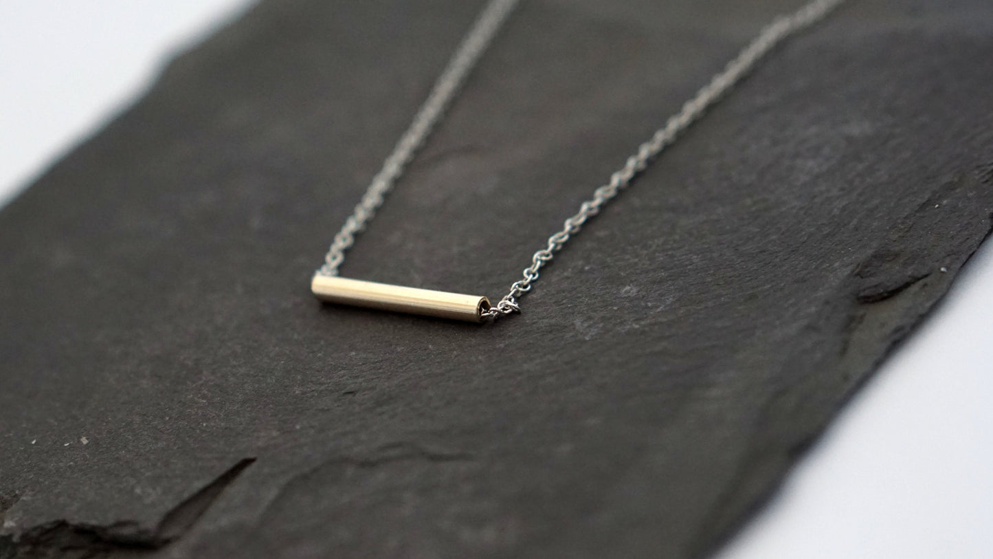 Solid Recycled 9ct Gold Bar Layering Necklace ~ modern, minimal, statement, stackable, layering, layer necklace, tube necklace