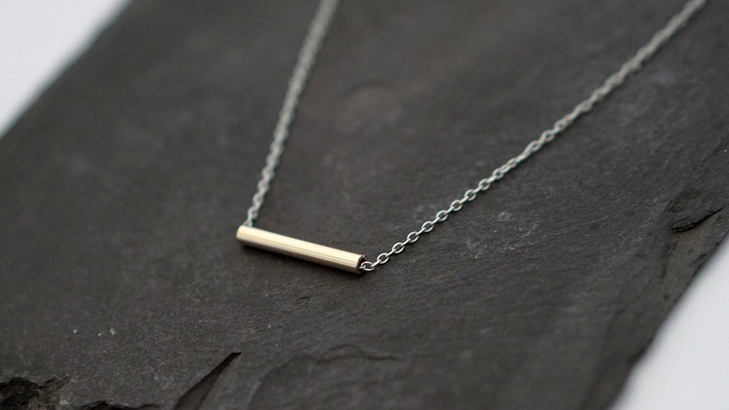 Solid Recycled 9ct Gold Bar Layering Necklace ~ modern, minimal, statement, stackable, layering, layer necklace, tube necklace