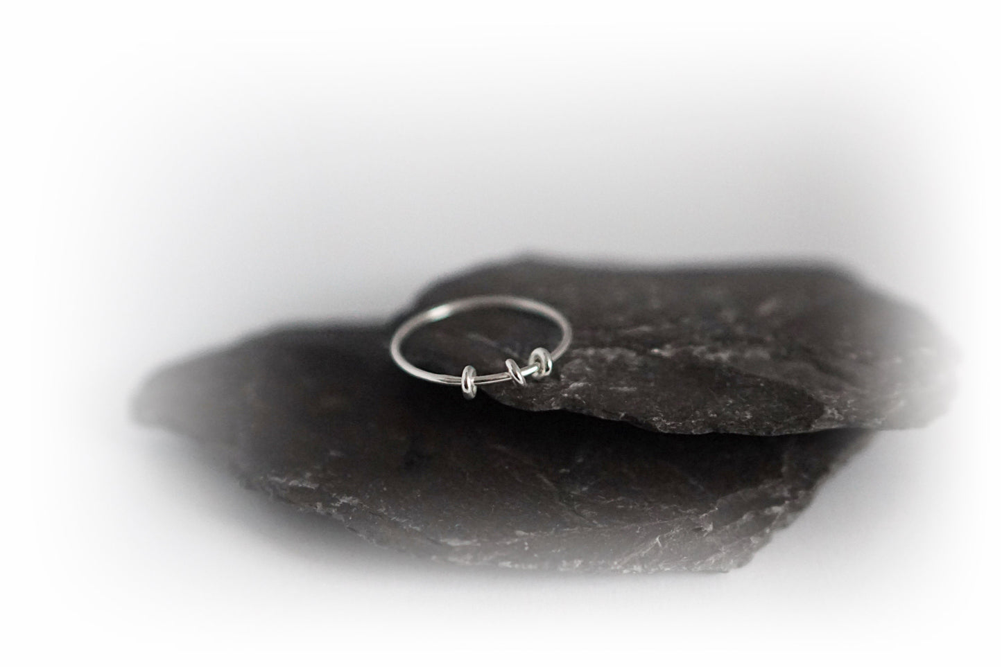 Little Doughnuts Fidget Ring Sterling Silver ~ stackable, worry ring, spinner, anxiety, ADHD, meditation