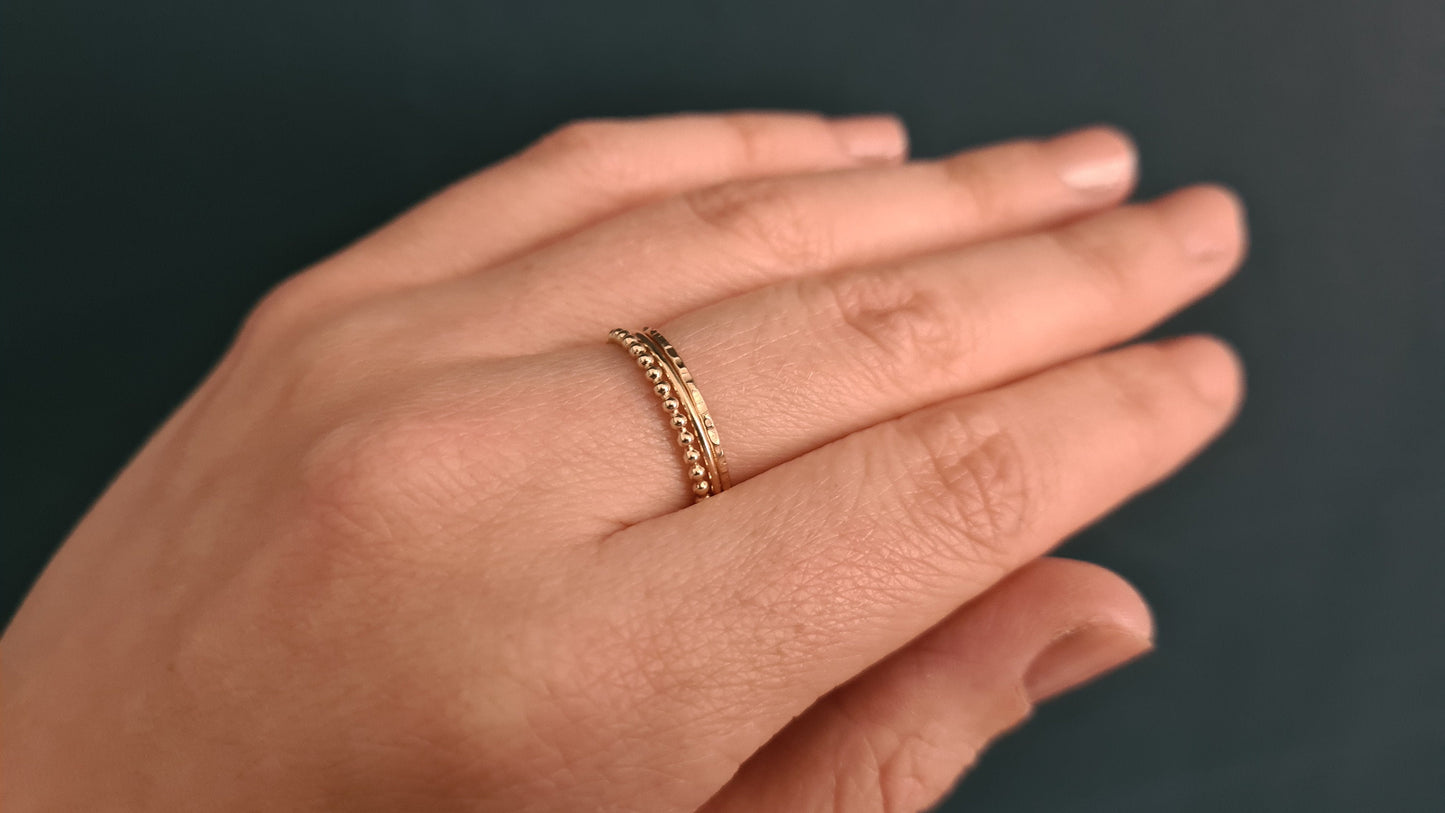 Solid Recycled 9ct Gold Trio of Stacking Rings Set ~ stacking ring, gold, pure gold, yellow gold, gold band, stackable, wedding