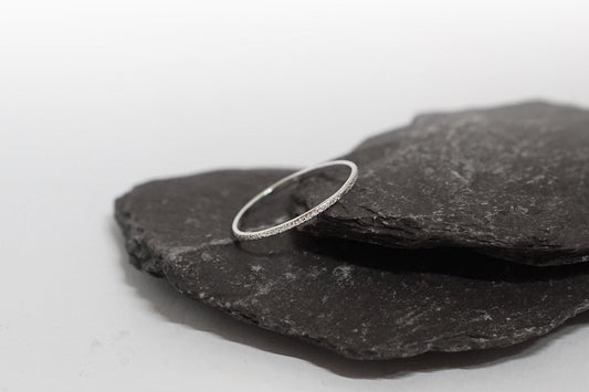 Stardust Skinny Recycled Sterling Silver Stacking Ring ~ stackable, textured, skinny ring