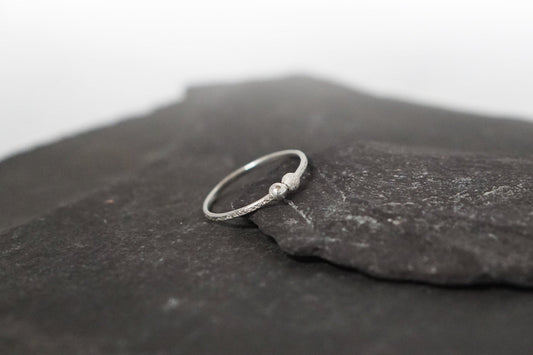 Fidget Stardust Skinny Recycled Sterling Silver Ring ~ stackable, textured, skinny ring, meditation, anxiety, spinner ring