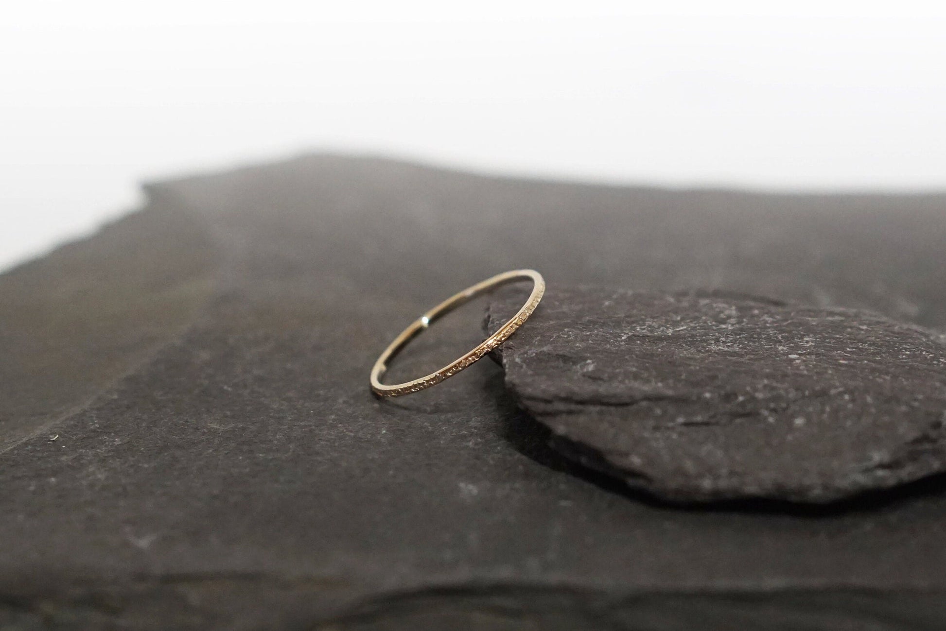 Solid 9ct Recycled Gold Stardust Skinny Stacking Ring ~ stacking ring, pure gold, yellow gold, gold band, stackable, wedding, 18ct