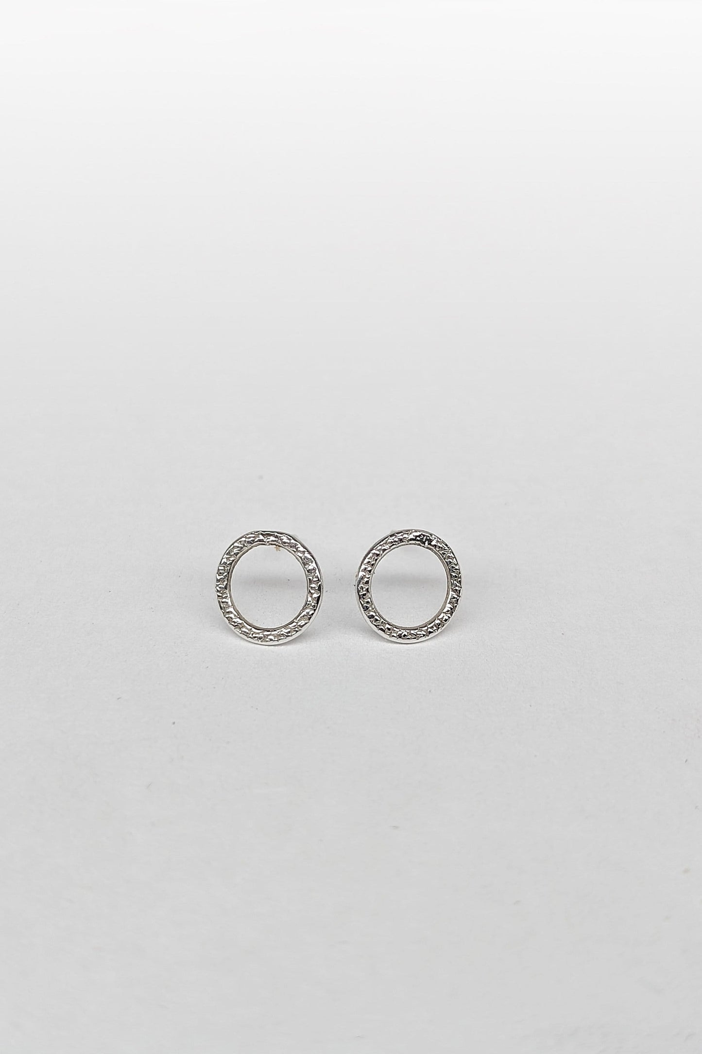 Sterling Silver Stardust Circle Earrings ~ studs, modern, minimalist, recycled silver, geometric