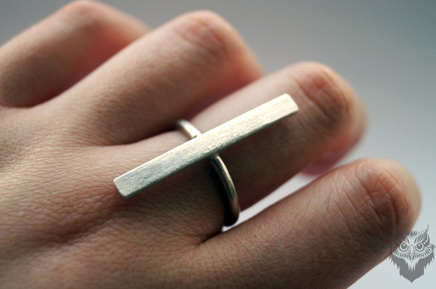 Recycled Sterling Silver Vertical Bar Ring ~ statement ring, modern