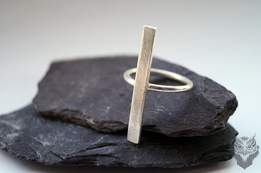 Recycled Sterling Silver Vertical Bar Ring ~ statement ring, modern