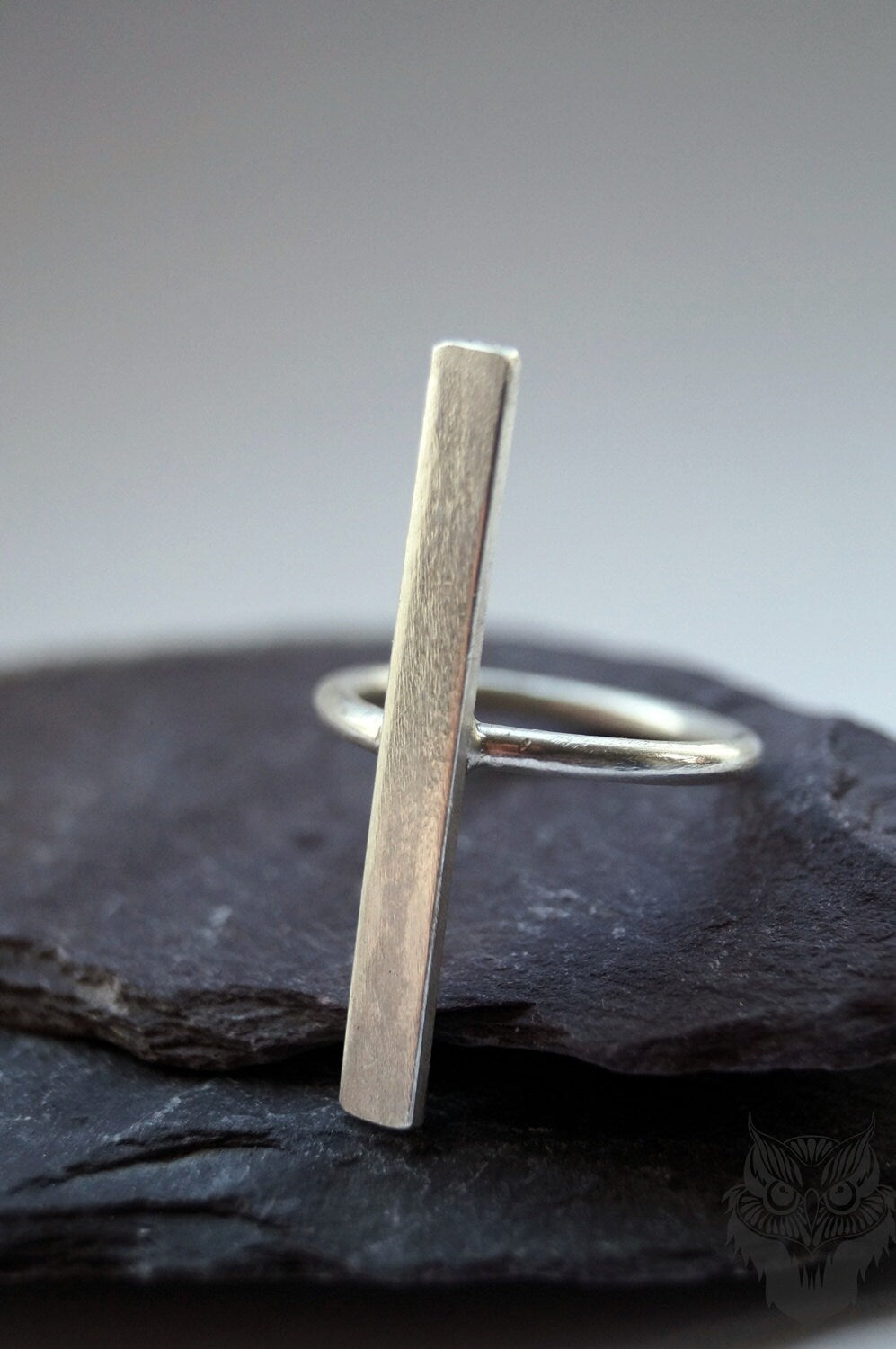 Recycled Sterling Silver Vertical Bar Ring ~ statement ring, modern