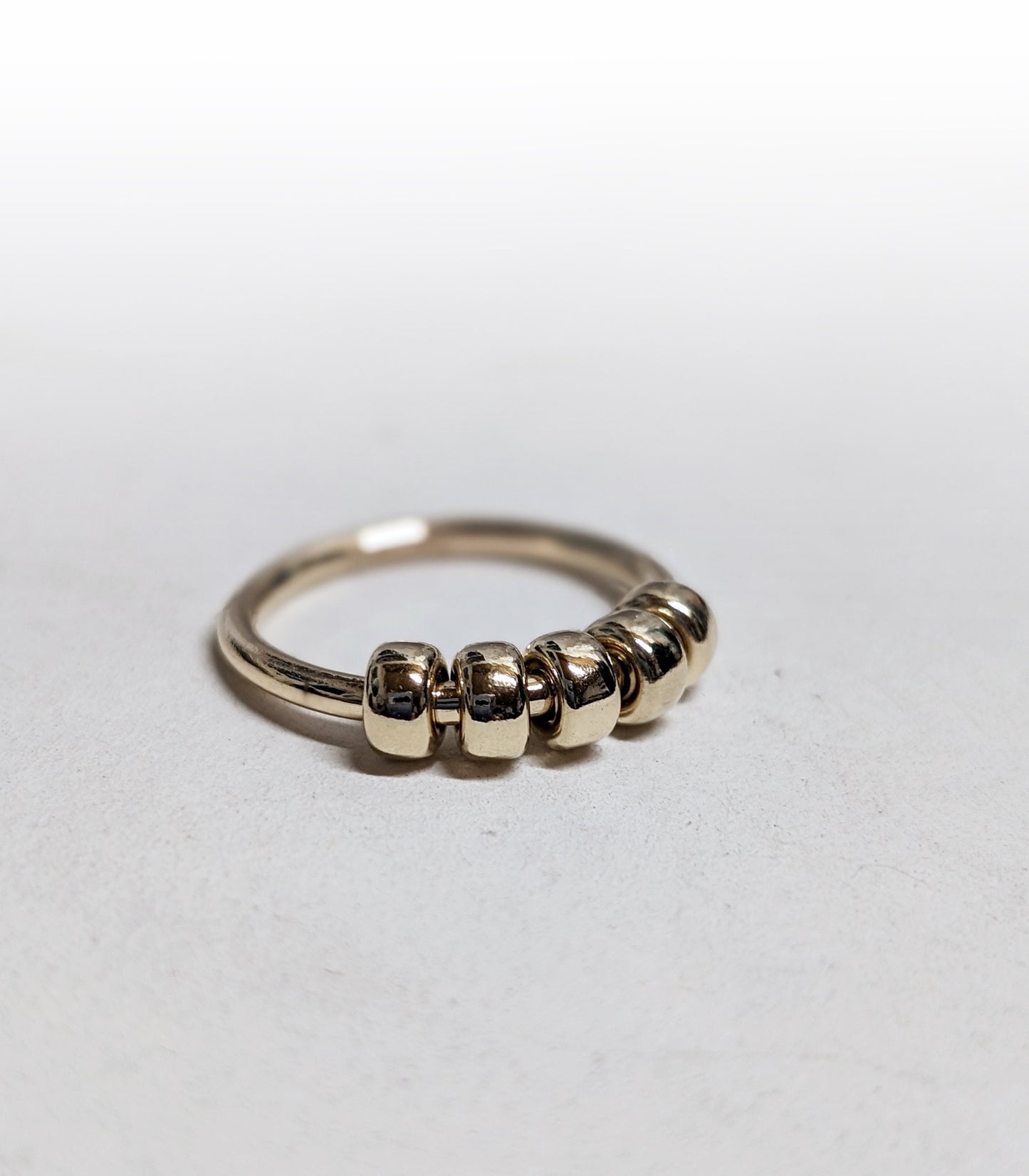 Chunky Fidget Ring Solid Recycled 9ct Gold Doughnut Beads ~ stackable, chunky ring, worry ring, spinner ring, anxiety, stress