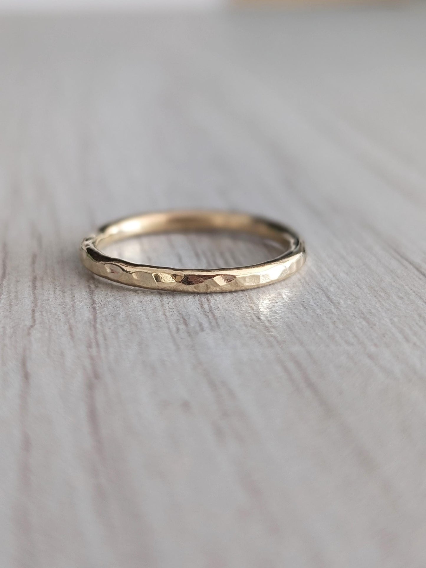 Solid Dimpled 9ct Recycled Gold Band Ring ~ stacking ring, textured, stackable, gold, wedding, engagement, hammered