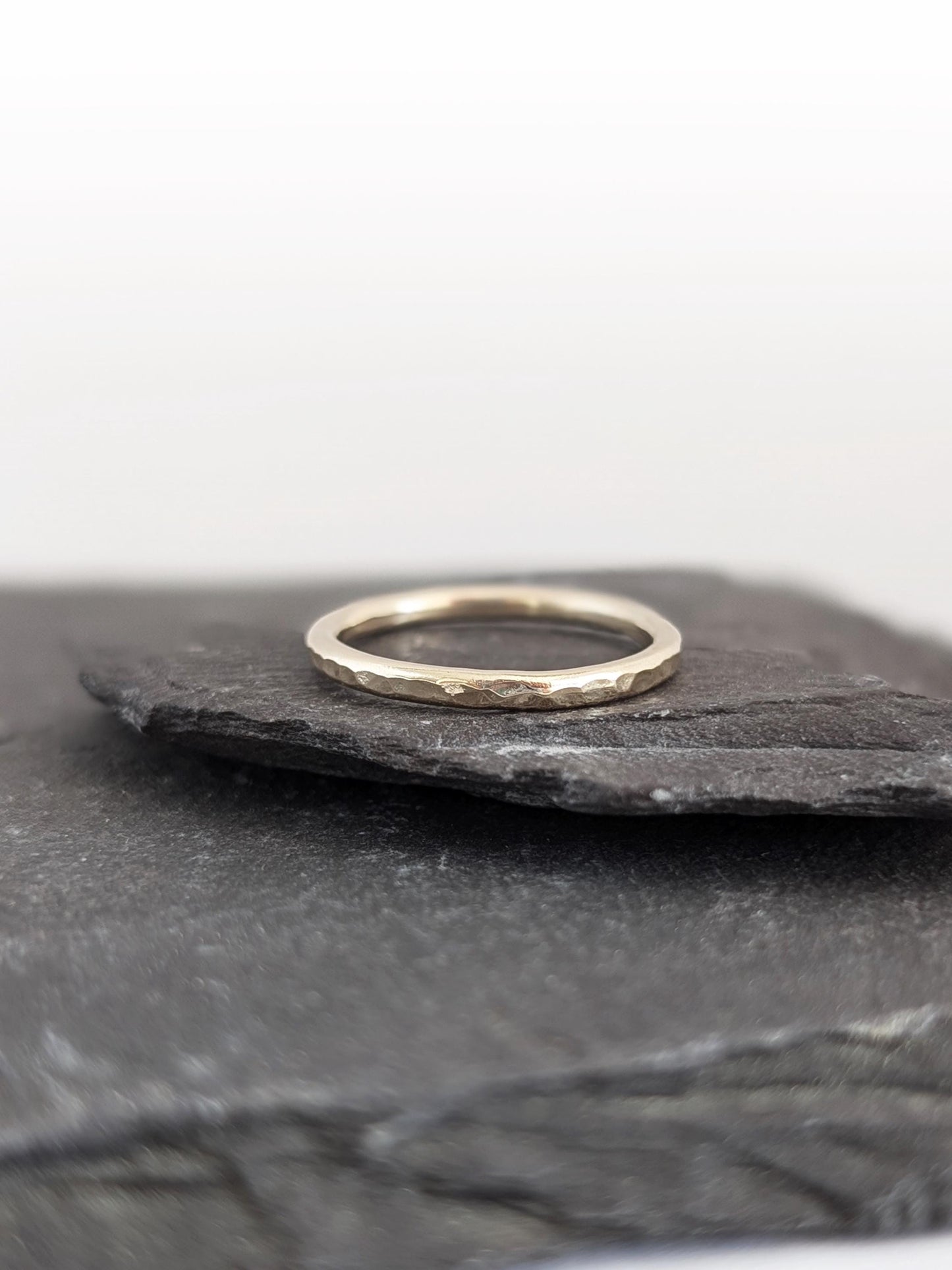 Solid Dimpled 9ct Recycled Gold Band Ring ~ stacking ring, textured, stackable, gold, wedding, engagement, hammered