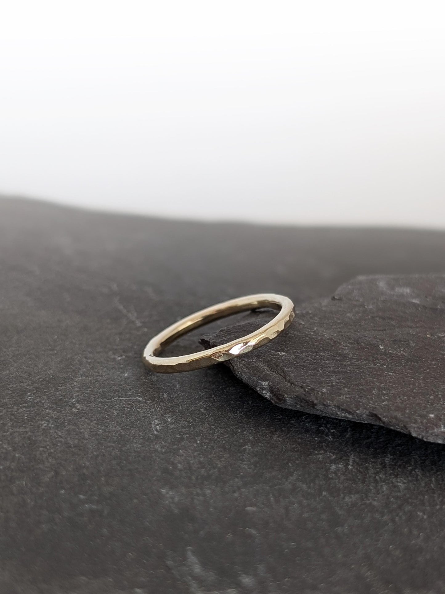 Solid Dimpled 9ct Recycled Gold Band Ring ~ stacking ring, textured, stackable, gold, wedding, engagement, hammered