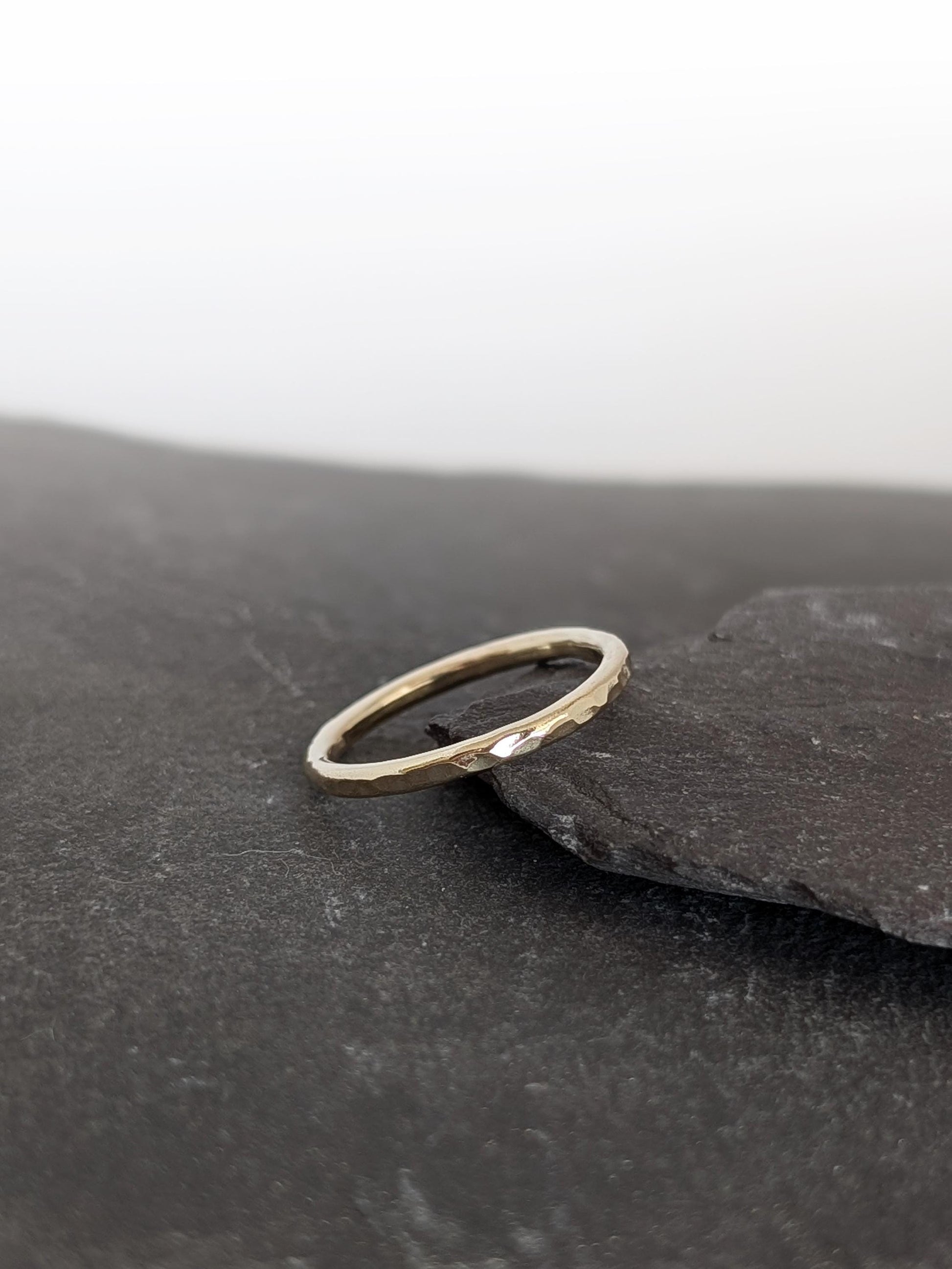 Solid Dimpled 9ct Recycled Gold Band Ring ~ stacking ring, textured, stackable, gold, wedding, engagement, hammered