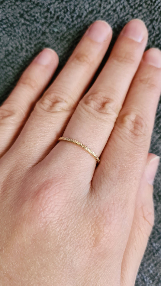 Stardust Solid 9ct Recycled Gold Stacking Ring Band ~ stacking ring, textured, stackable, gold, engagement, wedding