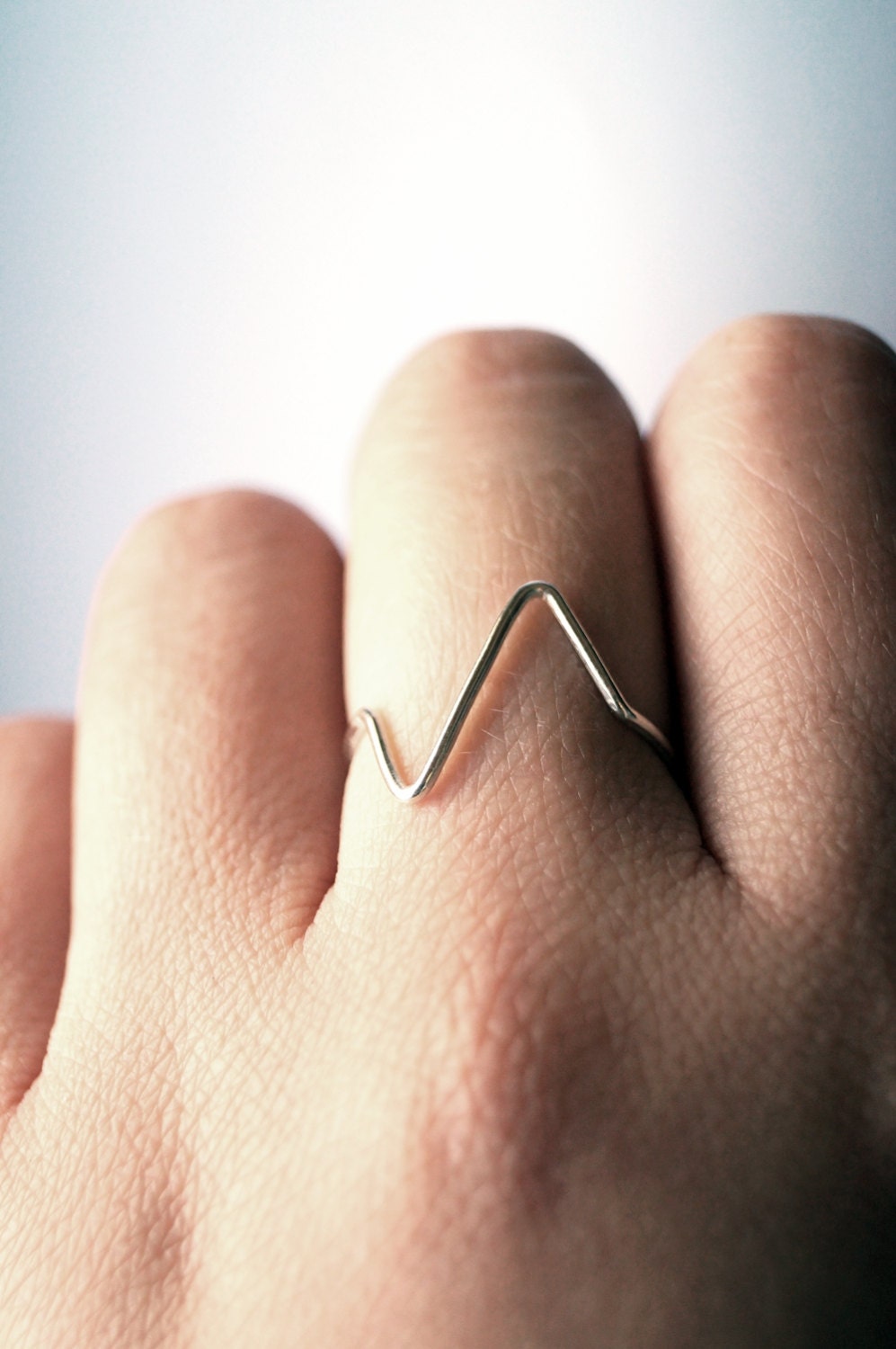 Recycled Sterling Silver Lifeline Ring ~ sterling silver ring, stacking ring, heartbeat, love, romance, simple, unique, modern