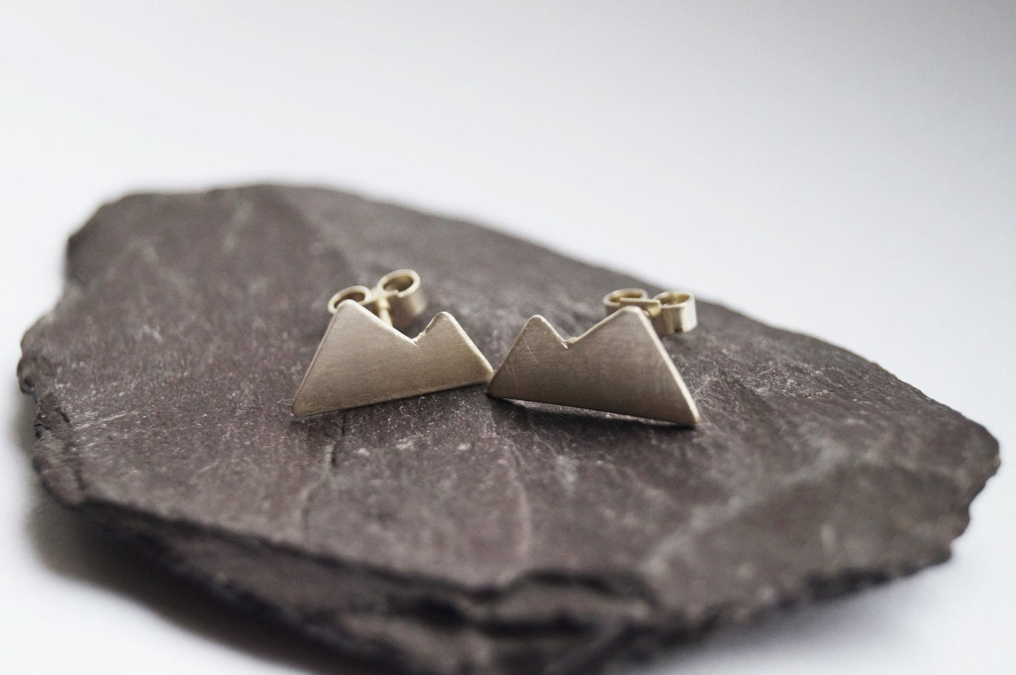 Little Mountains Sterling Silver Earrings ~ studs, nature, minimal, recycled