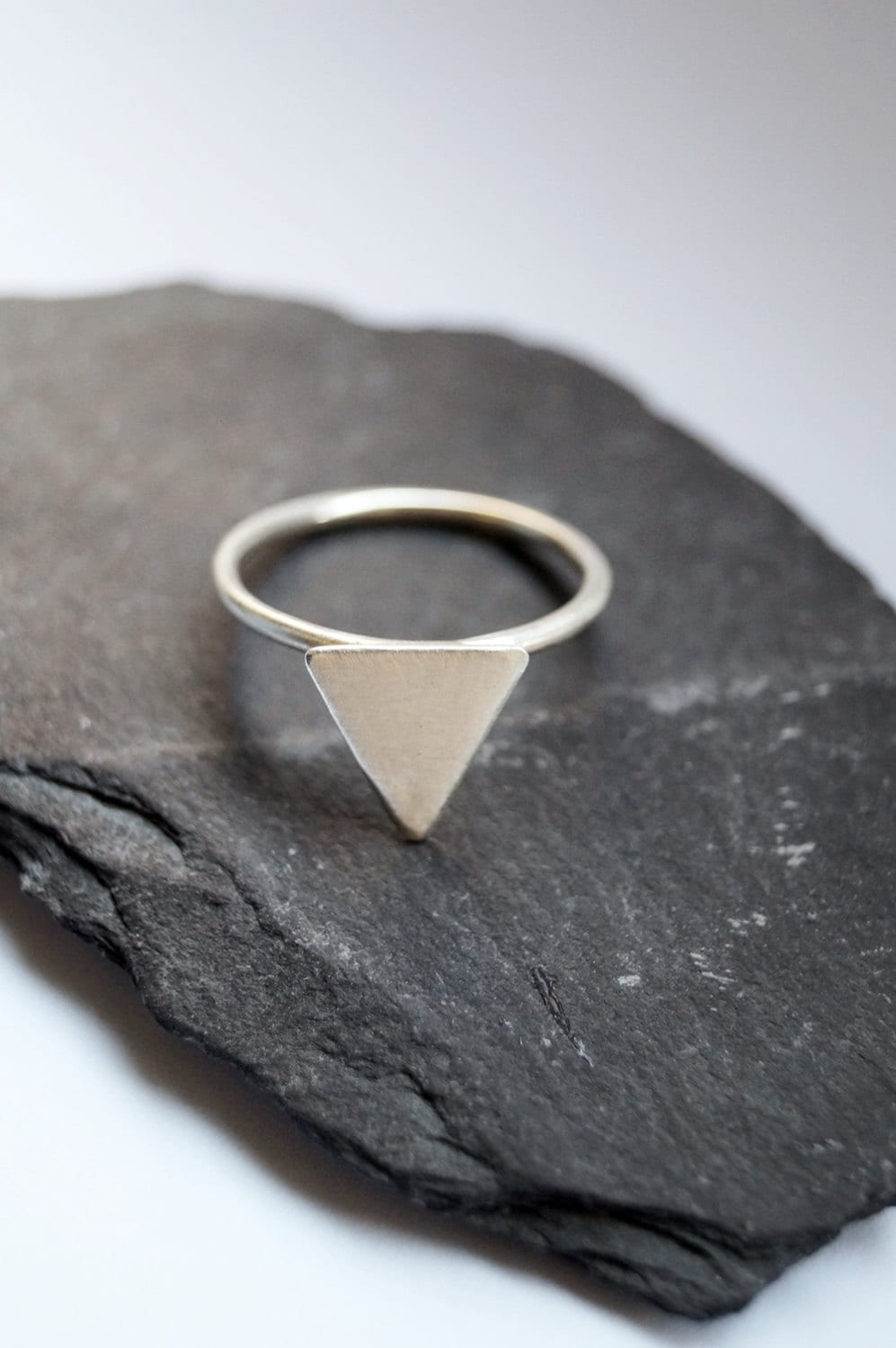 Recycled Sterling Silver Peak Ring ~ stacking ring, triangle, geometry, modern, statement, sterling silver, modern, stackable